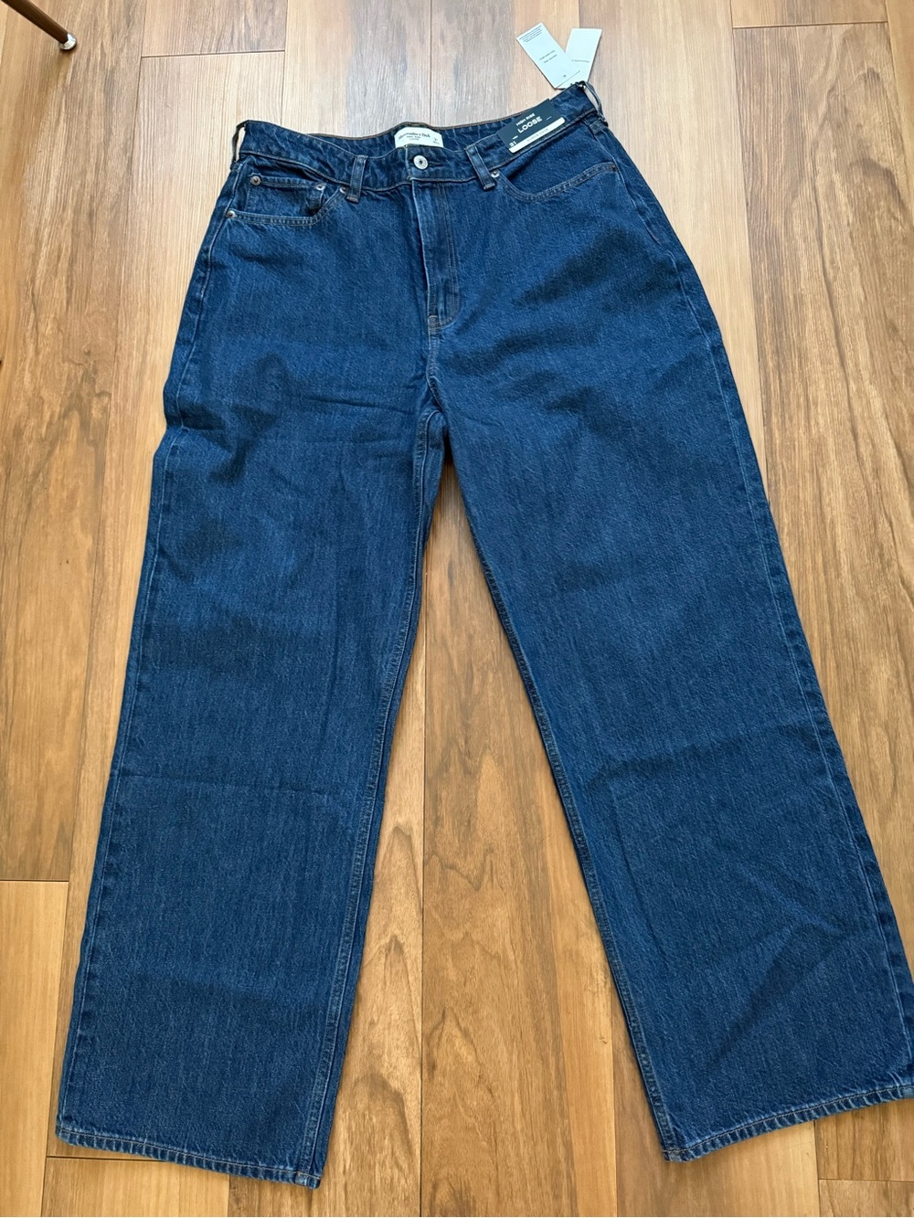 Abercrombie & Fitch High-Rise Wide-Leg Jeans - Dark Blue Denim